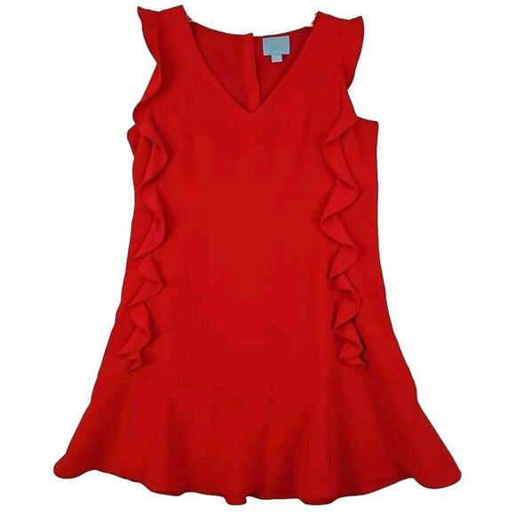 Elegant Red Ruffle Mini Dress - Picture 5 of 9